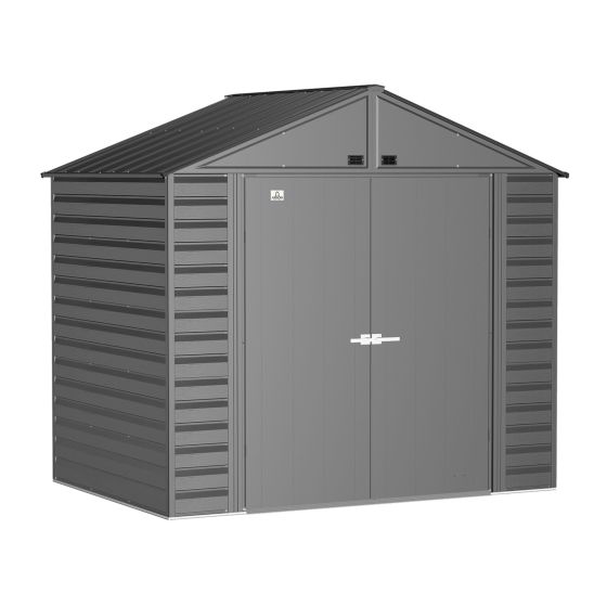 Select Storage Shed - Galvanized Steel - Charcoal Grey - 8' x 6'