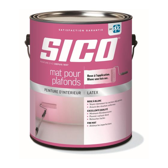 SICO Latex Ceiling Paint - Matt - Pink/White - 3.78 l