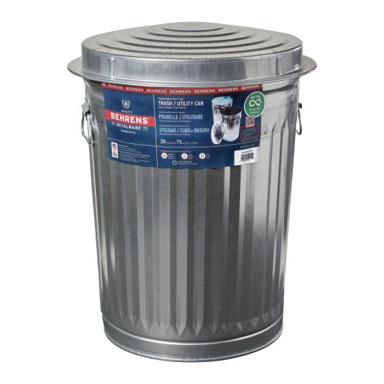 Galvanized Steel bin with Lid - 75 l