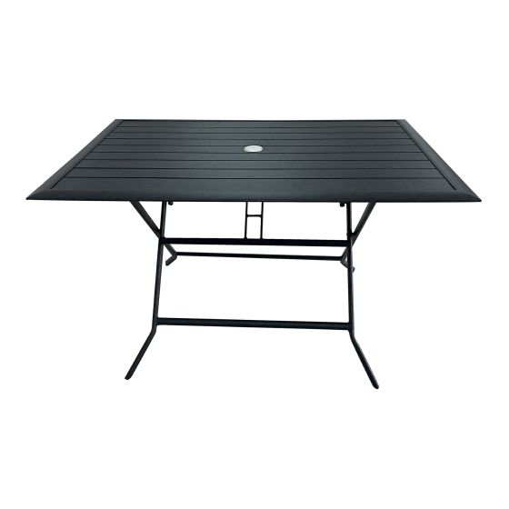 Table pliante extérieure Berlin, aluminium, noir, 120 x 80 cm