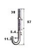 J-Bolt with Nut - 1/4" x 2 1/4"