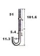 J-Bolt with Nut - 1/4" x 4"