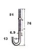 J-Bolt with Nut - 5/16" x 3"