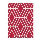 Diamond Plastic Outdoor Rug -  Red and White - 5' x 7'