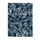 Floral Plastic Outdoor Rug - Navy and White - 5' x 7'