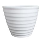 Pot avec soucoupe attachée Beehive, 14", blanc