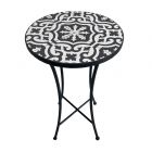 Outdoor Metal Side Table - Moroccan Pattern - 14"