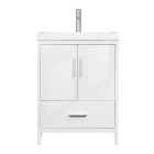 Vanity and Sink - Smally - 2 Doors/1 Drawer - White - 24" x 33 1/2"
