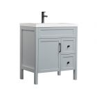Vanity and Sink - Nord - 1 Door/2 Drawers - Matte Grey - 30" x 35 3/4"