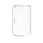 Door and Base Shower Kit - Outback Round - Left - 36" x 36" x 75 5/8" - Clear Glass - Chrome