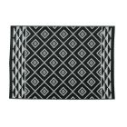Outdoor Jacquard Rug - Black and White Geometric Patterns - 5' x 7'