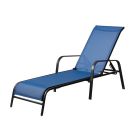 Chaise longue avec dossier inclinable, 64,5 x 48 x 193 cm, bleu
