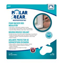 Boudin mousse isolant, gris, 1" x 10'