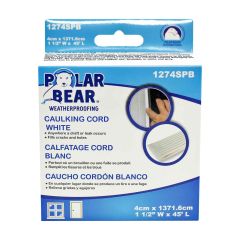 Cordon de calfeutrage auto-adhésif,  blanc, 1/2" x 45'