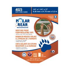 Moisture Proof Insulating Foam Tape - White -  1/4″ x 1 1/4″ x 17'