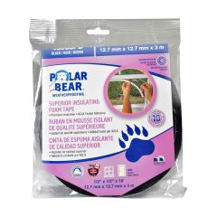 Superior Insulating Foam Tape - Black - 1/2" x 1/2" x 10'