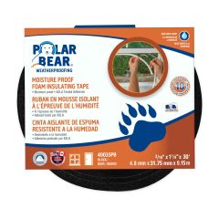Moisture Proof Insulating Foam Tape - Black -  3/16″ x 1 1/4″ x 30'