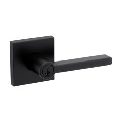 Rosette carrée Halifax Serrure à clé Becs-de-cane - Noir mat