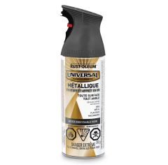 Peinture métallique Universal en aérosol, acier inoxydable, noir, 312 g