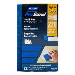 Norton ProSand Small Area Sanding Sponge - 4 1/2" x 2 11/16" x 1" - Gr. 220 - 1/pck