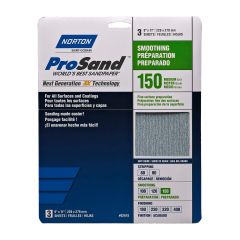 Norton ProSand Fine Grit Sandpaper Sheet - 11" x 9" - Gr. 150 - 3/pck