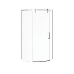 Door and Base Shower Kit - Outback Round - Right - 36" x 36" x 75 5/8" - Clear Glass - Chrome