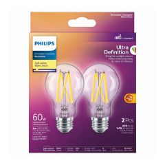 WarmGlow Ultra Definition LED A19 Bulbs - 60 W - Soft White- 2/Pkg