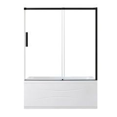 Sliding Tub Door - Camilla - 60" x 78.74" - Glass - Matte Black