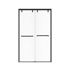 Bypass Shower Door - Uptown -  44-47" x 76" - Alcove Installation- Clear glass - Matte Black
