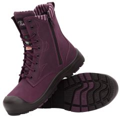 Bottes de sécurité à cap d’acier pour femmes, mauve, grandeur 7