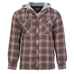 Chemise de travail isolée, gris-rouge, large
