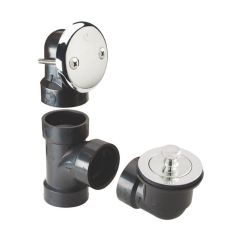 Trop-plein de bain ABS avec bouchon lever et tourner, chrome