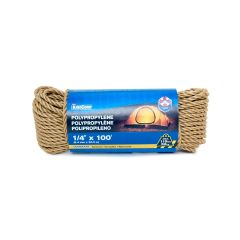Twisted Polypropylene Rope - Tan - 1/4" x 100'