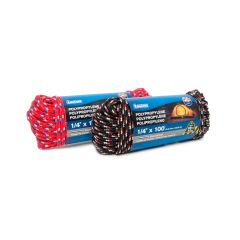 Polypropylene Diamond Braid­ Rope - Blue/Black/White/Red - 1/4" x 100'