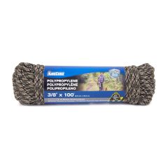 Polypropylene 32-Strand Diamond Braid Rope - Open Field - 3/8" x 100'