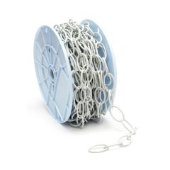 Chaîne décorative à ovale ouvert, blanc, 3 mm x 15,2 m