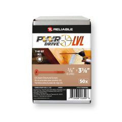 PWR DRIVE LVL Structural Assembly Screw - Oversized Flat Head - 3/8 in x 3 3/8 in, Box of 50