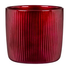 Ceramic Cover Pot - Bordeaux - 13 cm