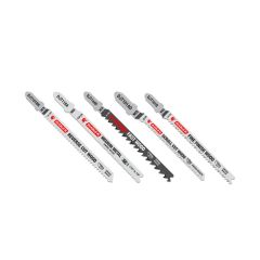 High Carbon Steel/High Speed Steel T-Shank Jig Saw Blade Set - 5 Pcs