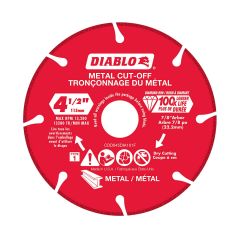 Diamond Cut-Off Wheel for Metal - 4 1/2"