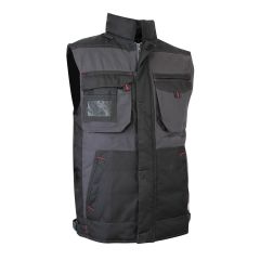 Quilted Sleeveless Jacket - Black/Grey