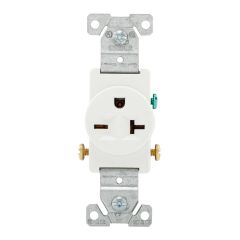 Receptacle Single - White - NEMA 6-20R -  20A/250V