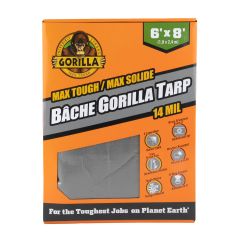 Bâche Gorilla Max solide, argent, 6' x 8'