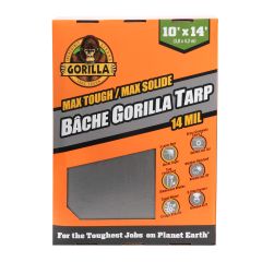Bâche Gorilla Max solide, argent, 10' x 14'
