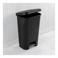 Poubelle à pédale, noir mat, 45 l