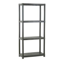 Étagère Primo, 4 tablettes, 24" x 51" x 12", noir