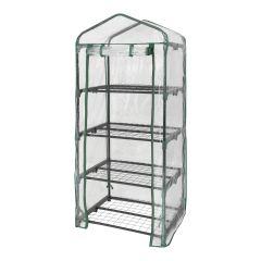 Mini-serre, 4 niveaux, vert, 23,6" x 17,7" x 57"