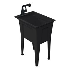 Cuve de lavage avec robinet Nova, 1 poignée, noir