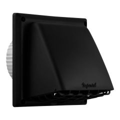Capuchon de ventilation, avec grille, noir, 4''