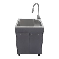 Ensemble cabinet de lavage, noir, 24"